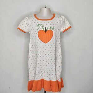 Gymboree Girls Sweater Knit Short Sleeve Dress Beige Orange 4t